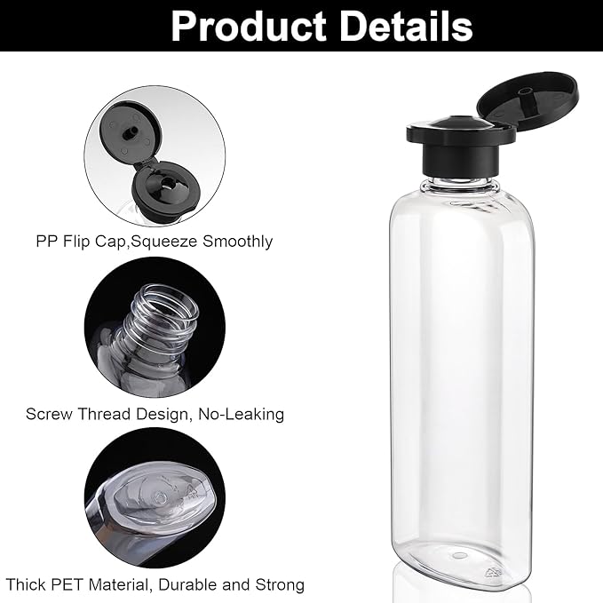Travel Shampoo and Conditioner Bottles 7.7oz 7 Pack Leak Proof Squeeze Bottles - Image 5
