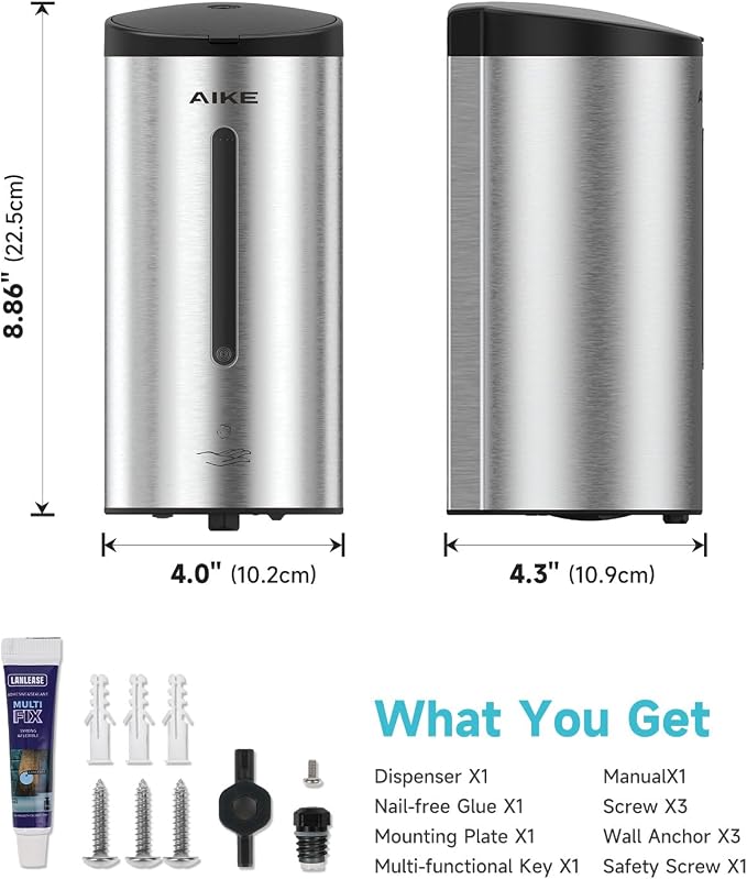 AIKE Wall Mount Automatic Foam Soap Dispenser 25 OZ Commercial Large Capacity - Image 9
