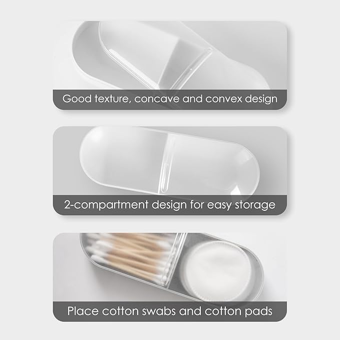 2 Pack Travel Cotton Swab Qtip Holder, Plastic Container Dispenser Box - Image 2