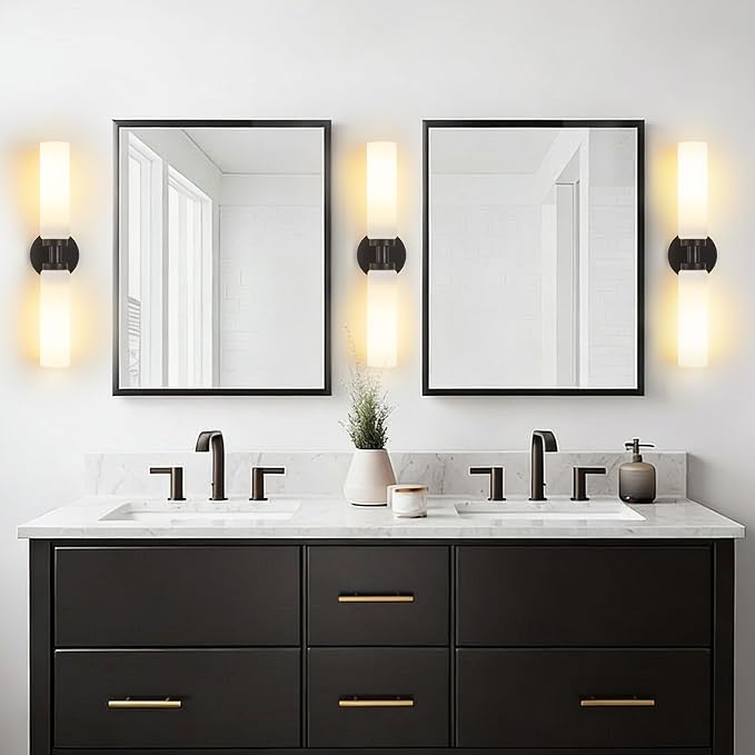 2 Light Black Bathroom Light Fixture Over Mirror, Modern Farmhouse Bathroom - Image 2