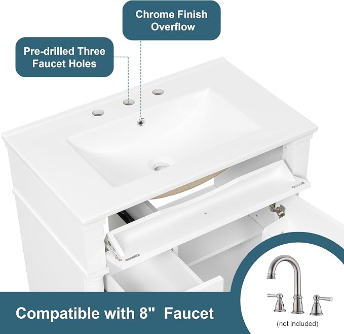 Harper & Bright Designs 30" Bathroom Vanity - Image 6