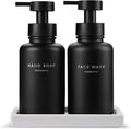 MaisoNovo Glass Foaming Soap Dispenser 14 Oz | Black Glass Black Pumps + by MaisoNovo-TheArtofSustainableLiving