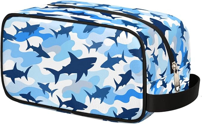 Shark Blue Camo Kids Toiletry Bag by Unknown