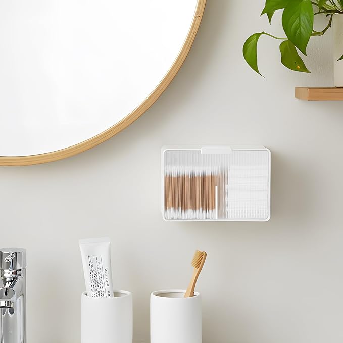 Qtip Holder, 2 Pack Wall Mount Qtip Holder Organizers - Image 2