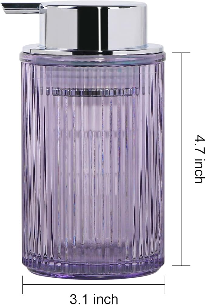 Foaming Soap Dispenser, 12 Oz Purple Glass Foam Hand Soap Dispenser, Refillable - Image 6