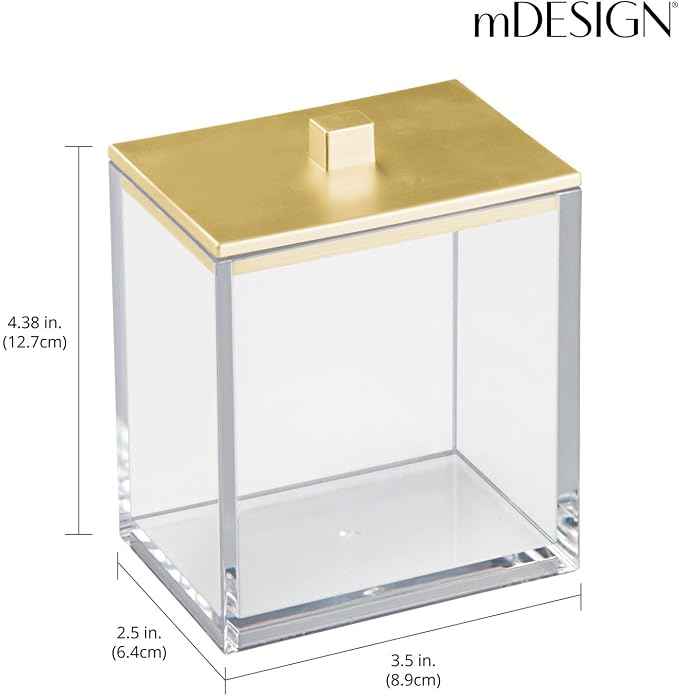 mDesign Plastic Rectangle Apothecary Canister - Image 4