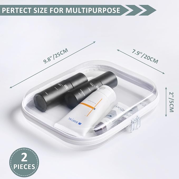 Hard Sided Clear Zipper Case for Storage- Professional-Grade Plastic Clear - Image 2