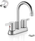 Phiestina 4 Inch Centerset 2 or 3 Holes 2 Handle Chrome Lead-Free Bathroom by Phiestina