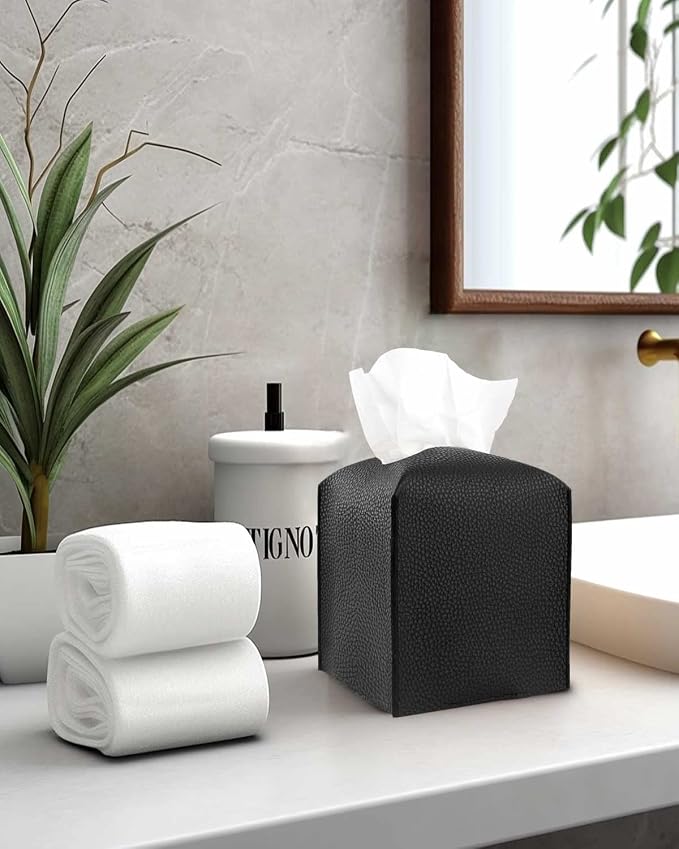 Leather Tissue Box Cover Square – Tissue Holder - Image 4