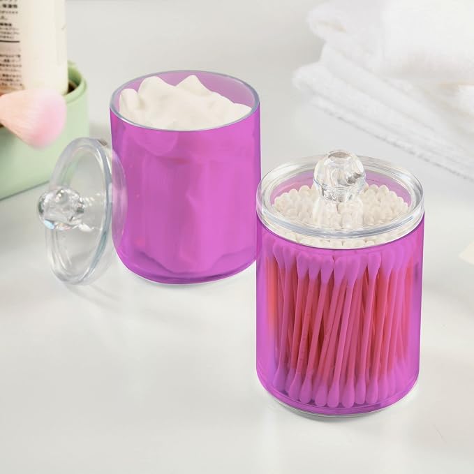 Orchid Qtip Holder Organizer Dispenser Cotton Swabs Cans Plastic Jars - Image 5