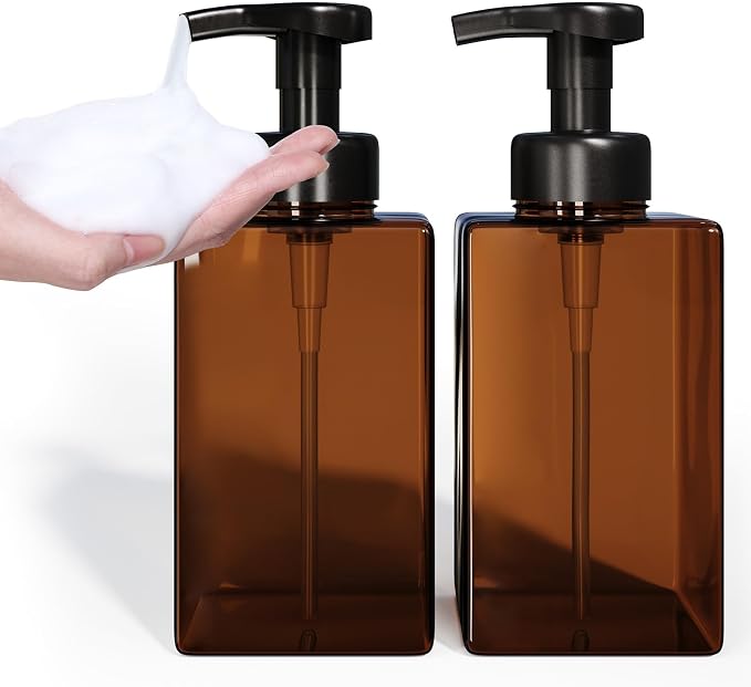 Amber Foaming Soap Dispenser, Refillable Foam Hand Soap Dispenser by Kzeirm