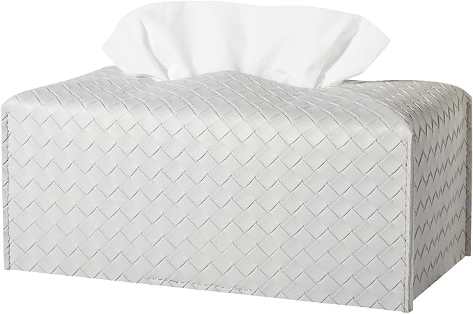 Tissue Box Cover PU Leather Tissue Holder Square Facial Tissue Case Facial by zoocatia