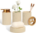 Ceramic Bathroom Accessories Set, Toothbrush Holder, Vanity Tray, and Tumbler by KUKIKAN