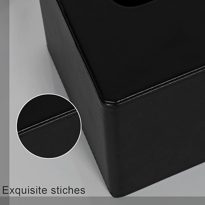 Tissue Box Cover Square PU Leather Facial Tissue Box Holder - Image 8