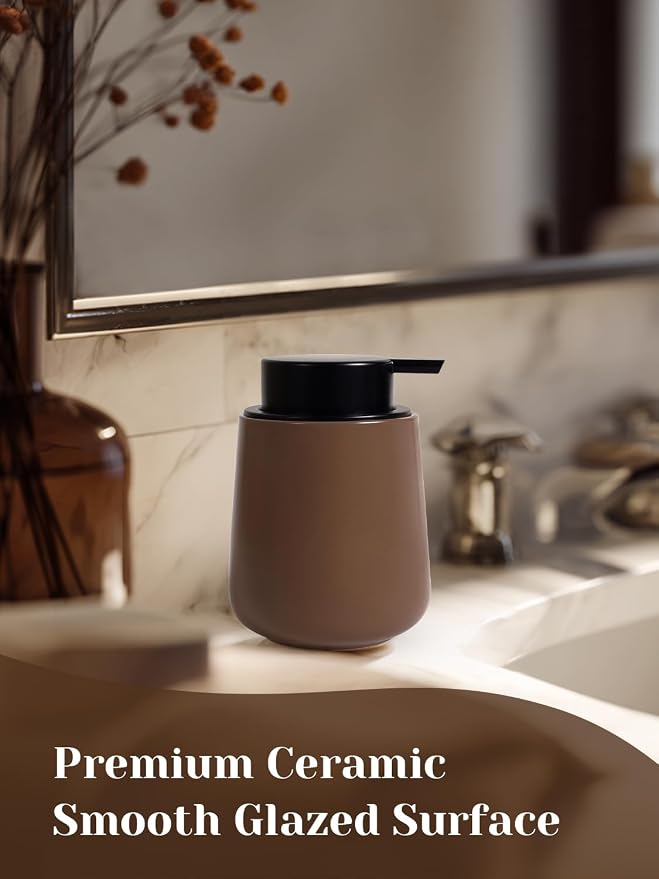 INGOFIN Ceramic Lotion Dispenser - 12 oz Hand Soap Dispenser Bathroom - Image 6