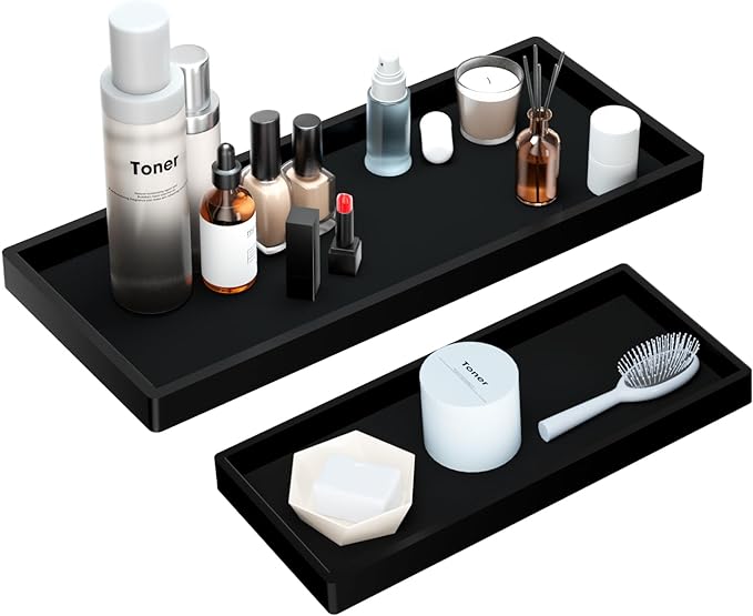 BBK Bathroom Vanity Tray- 2 Pack Silicone Bathroom Tray by BBK