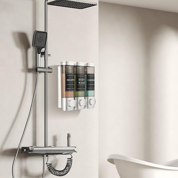 Shower Soap Dispenser Wall Mounted No Drill Shampoo Dispenser - Image 7