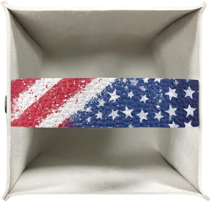 American 250 Years Tissue Box Holder Waterproof PU Leather Square Tissue Box - Image 3