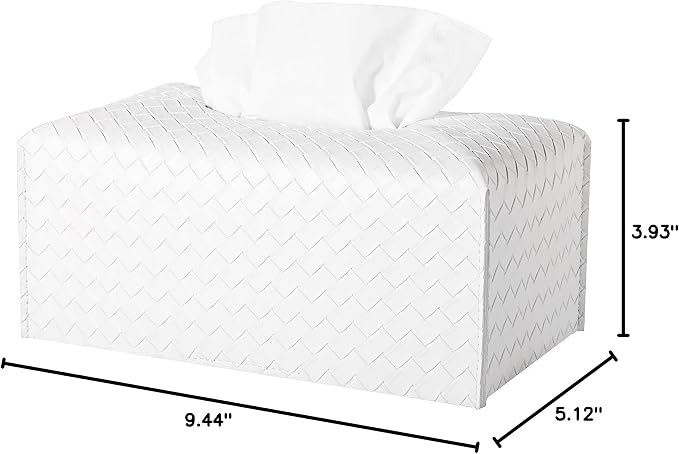 Tissue Box Cover PU Leather Tissue Holder Square Facial Tissue Case Facial - Image 3