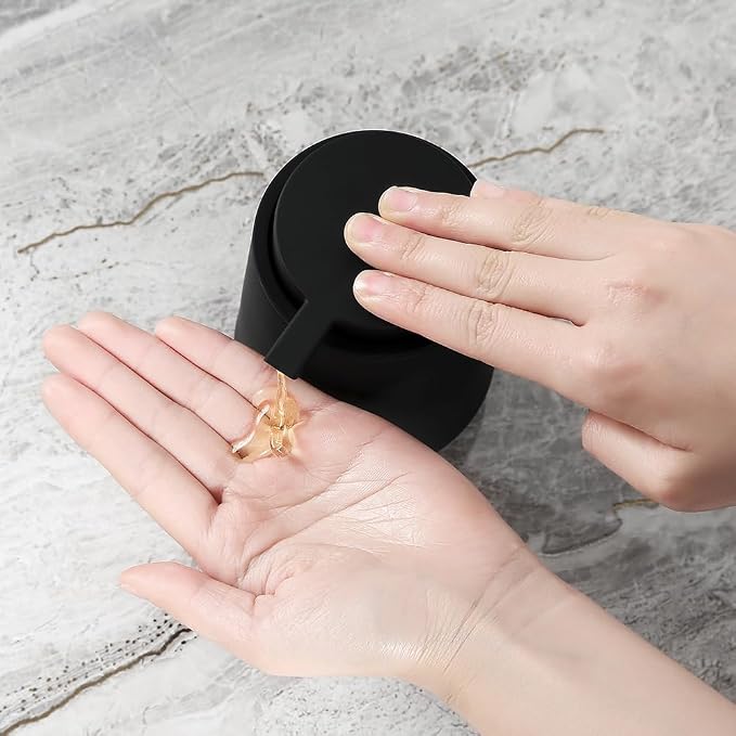 Matte Black Liquid Hand Soap Dispenser Plastic 11 oz - Image 5