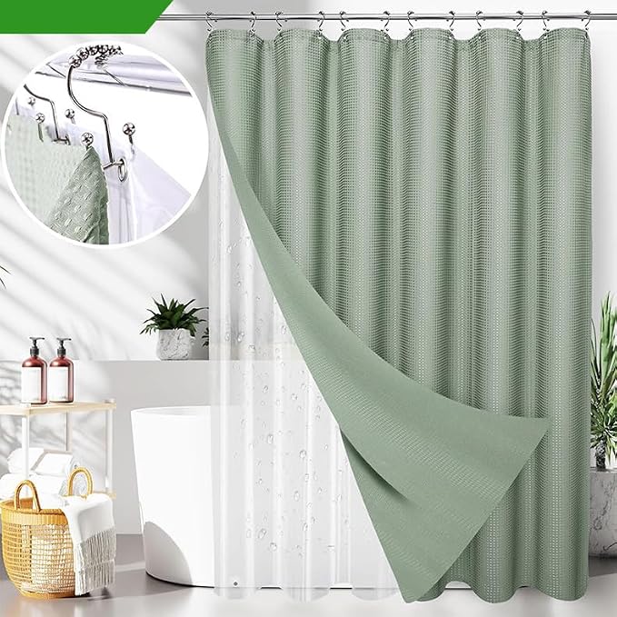 LightGreen Bathroom Set, Trash Can, Toothbrush Holder, Soap Dispensers - Image 3