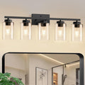 IZORRO Modern Bathroom Light Fixtures, 5 Light Black Vanity Lights, Bathroom by IZORRO