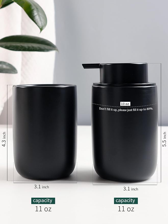 Bosilunlife Soap Dispenser and Toothbrush Holder Set - 11Oz Foam Soap Dispenser - Image 2