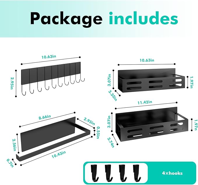 4 Pack Magnetic Spice Rack for Refrigerator - Image 2