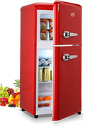 Mini Fridge With Freezer, Refrigerator With 2 Doors, 7- Level Adjustable by KRIBBLING