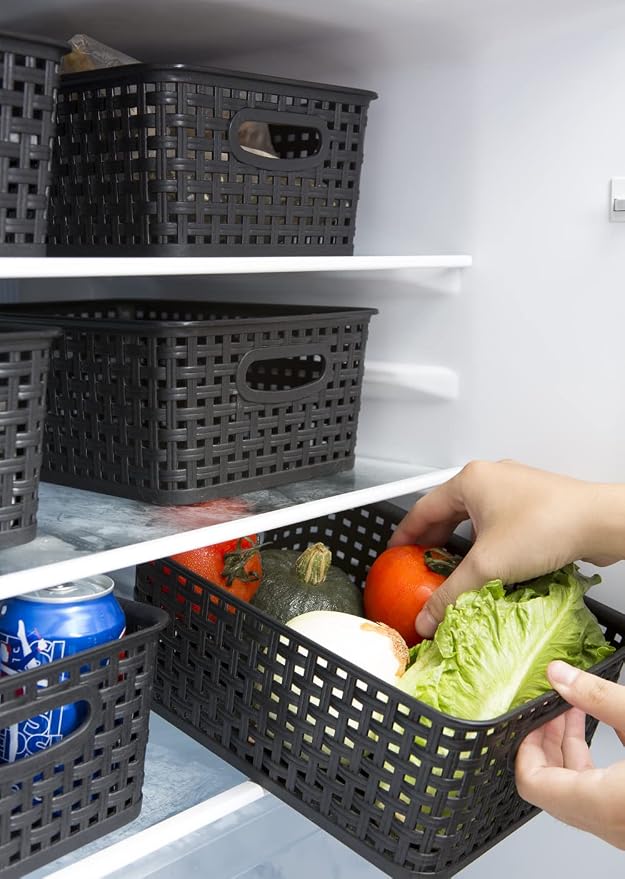 Black Plastic Woven Storage Baskets - Image 6