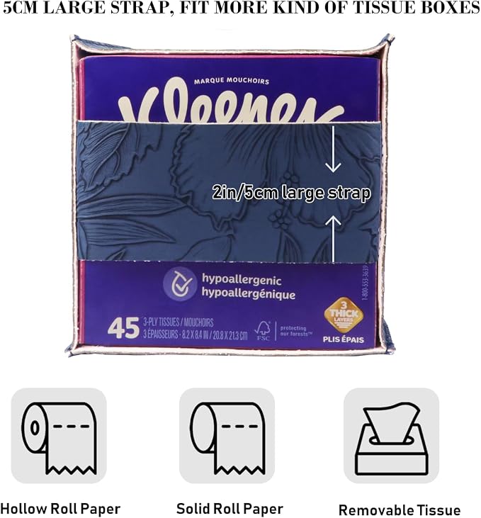 Square Tissue Cube Cover PU Leather Tissue Organizer - Image 3