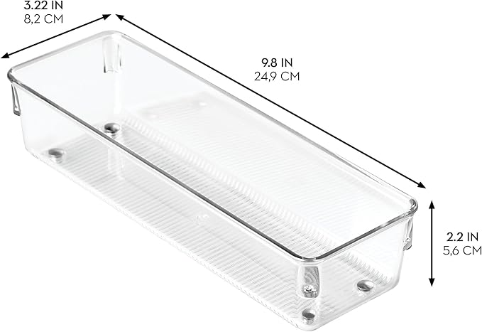 iDesign Recycled Plastic Drawer Organizer, The Linus Collection – 4" x 16" x 3" - Image 2