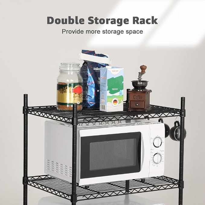 LUCKUP Mini Fridge Shelf 2-Tier Height Adjustable Mini Fridge Stand - Image 4