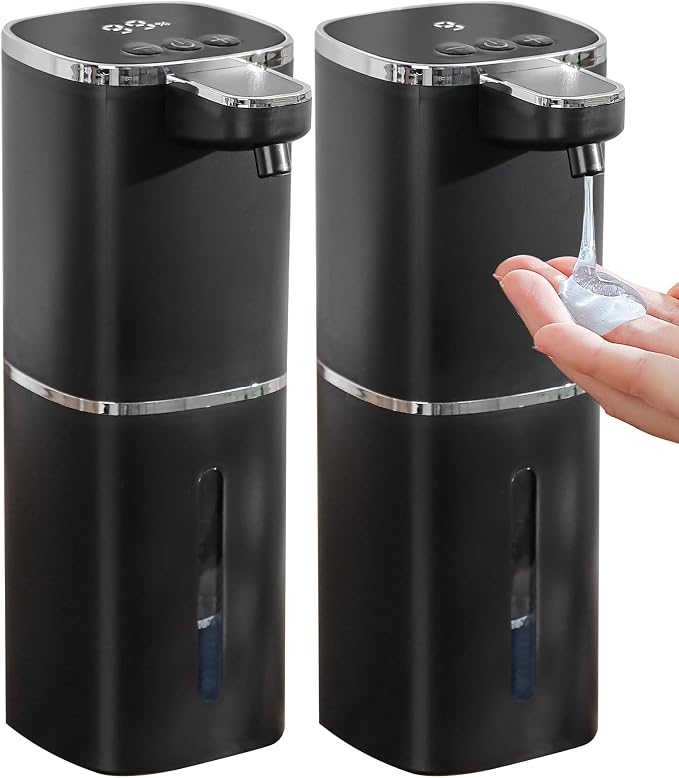 2 Pack Automatic Liquid Soap Dispenser, 13.5oz/400mL, USB Rechargeable by DODOMEKIA