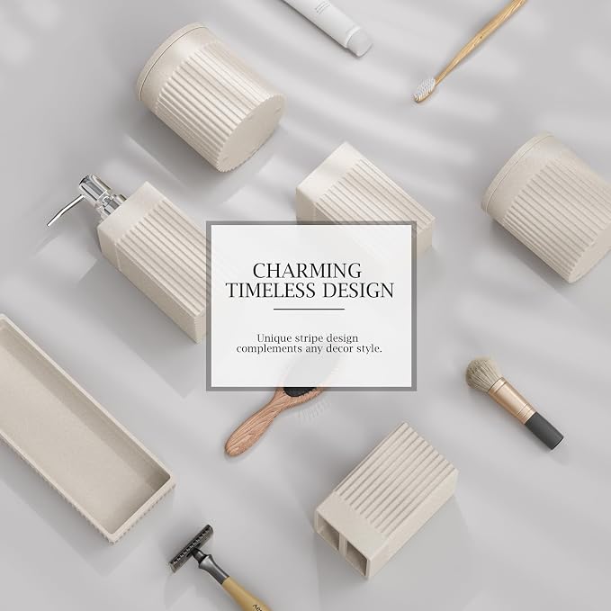 6-Piece Beige Bathroom Set - Image 7