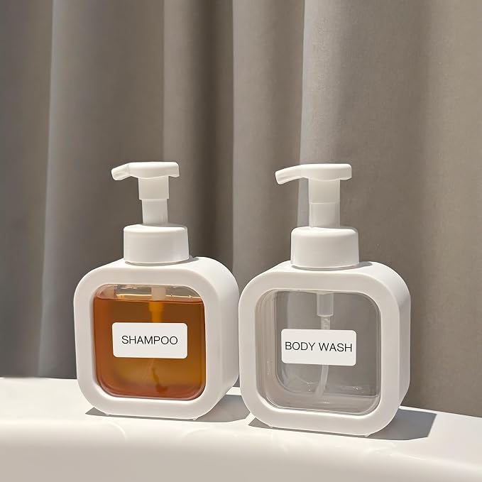 Foaming Soap Dispenser, 2 Pack 300ml Plastic Refillable Foaming Hand Soap - Image 4