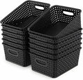 WYT 12-Pack Plastic Small Shelf Storage Weave Baskets by WYT