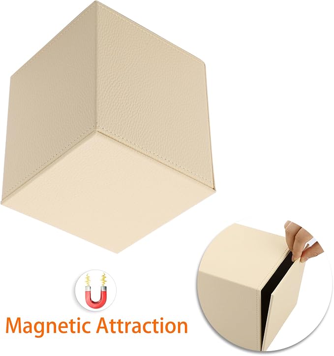 Sumnacon Tissue Box Cover Square Tissue Box Stylish PU Tissue Box Holder - Image 6