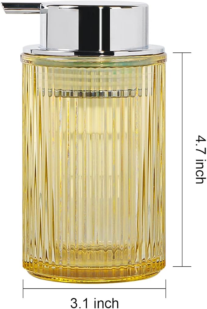 Foaming Soap Dispenser, 12 Oz Amber Glass Foam Hand Soap Dispenser, Refillable - Image 7