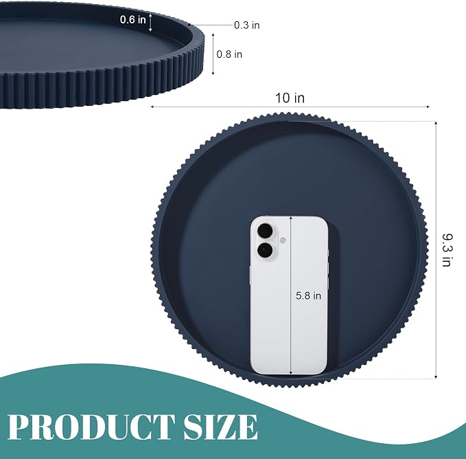 Silicone Bathroom Tray Round Kitchen Counter Organizer Decorative Vanity - Image 5