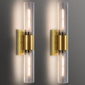 21" Gold Wall Sconces Set of Two, 2-Light Bathroom Sconces Vanity Light Tube by XIFEINIU