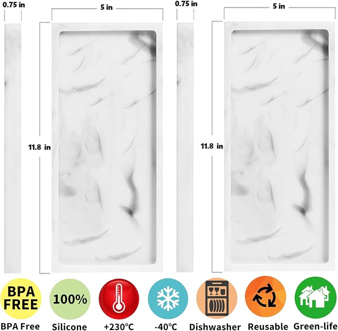 2 Packs Silicone Bathroom Vanity Tray Large 11.8" ＆ Large 11.8" Set - Image 3