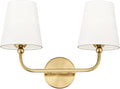 2-Light Bathroom Light Fixtures, Brushed Gold Vanity Lights, Double Wall Sconce by Metwet