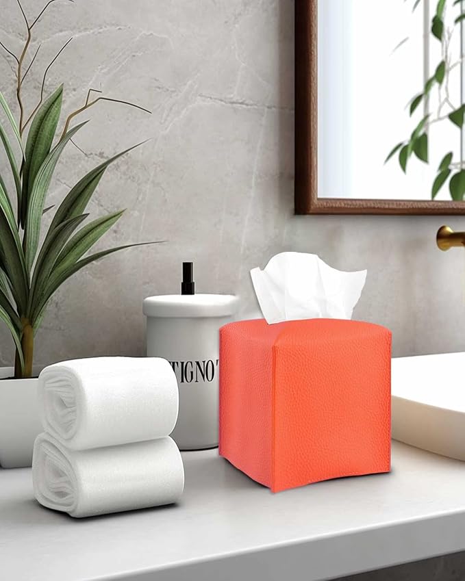 Orange Tissue Box Cover Square – Tissue Box Holder - Image 5