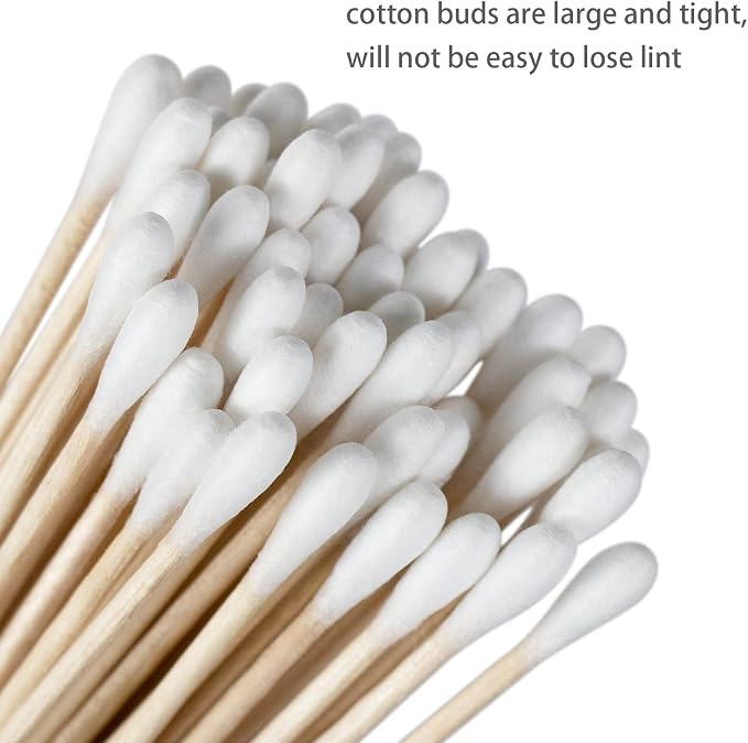 500/1000 Count 6'' Long Round/Pointed Cotton Swabs Durable Stem, Lint- Free Gun - Image 4