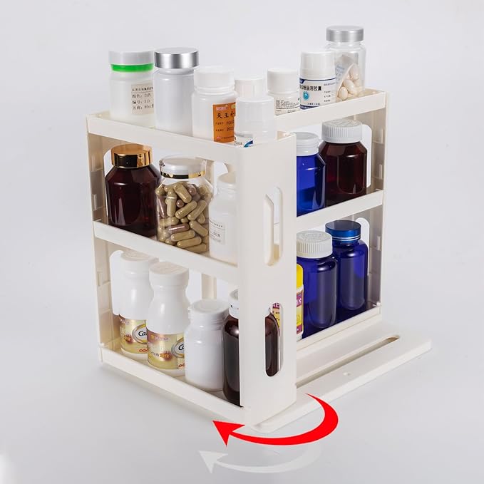Medicine Organizer 2 Three-Decker Shelves Cabinet Storage Rack Organizer by Dutiplus