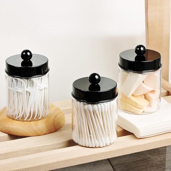Amolliar Apothecary Jars Bathroom Vanity Storage Organizer Set -Countertop - Image 2