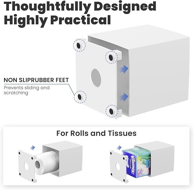 Tissue Box Cover, Square Facial Acrylic Tissue Box Holder - Image 4