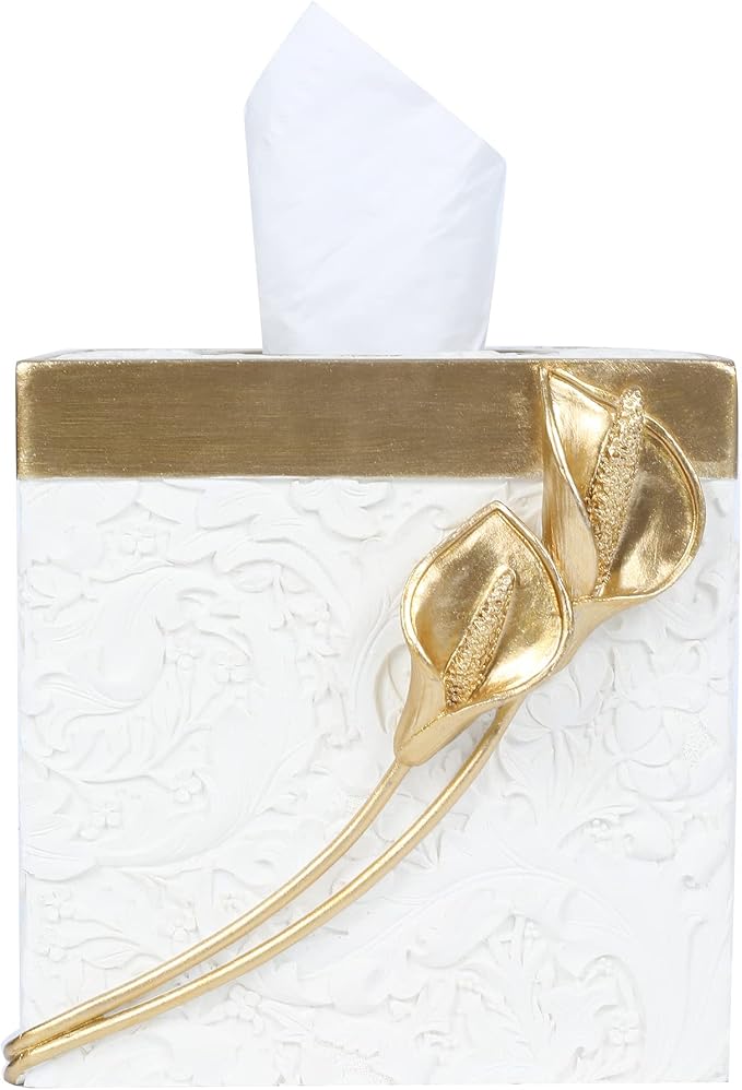 Hymmah Modern Square Tissue Box Cover Holder, Bathroom Accessories Decor Unique by Hymmah
