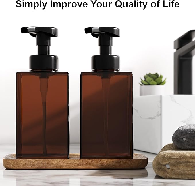 Amber Foaming Soap Dispenser, Refillable Foam Hand Soap Dispenser - Image 6